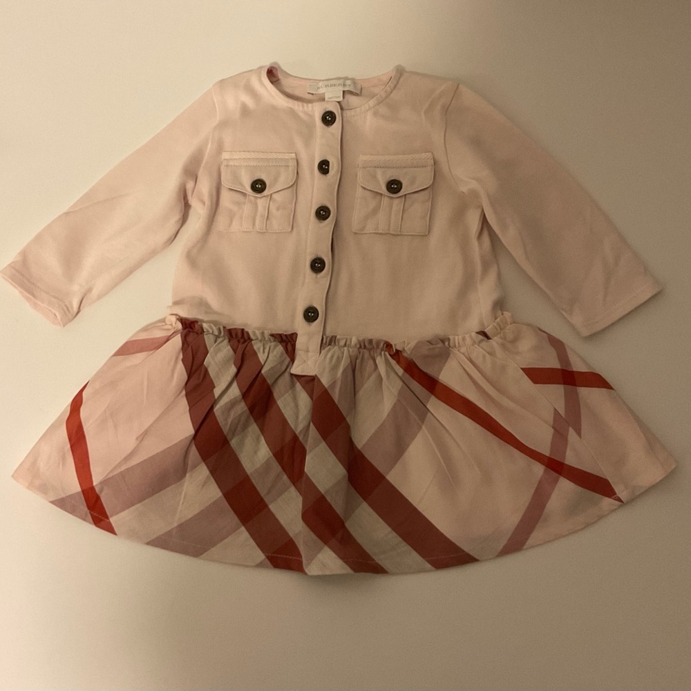 Burberry Baby Pink and Red Plaid Dress